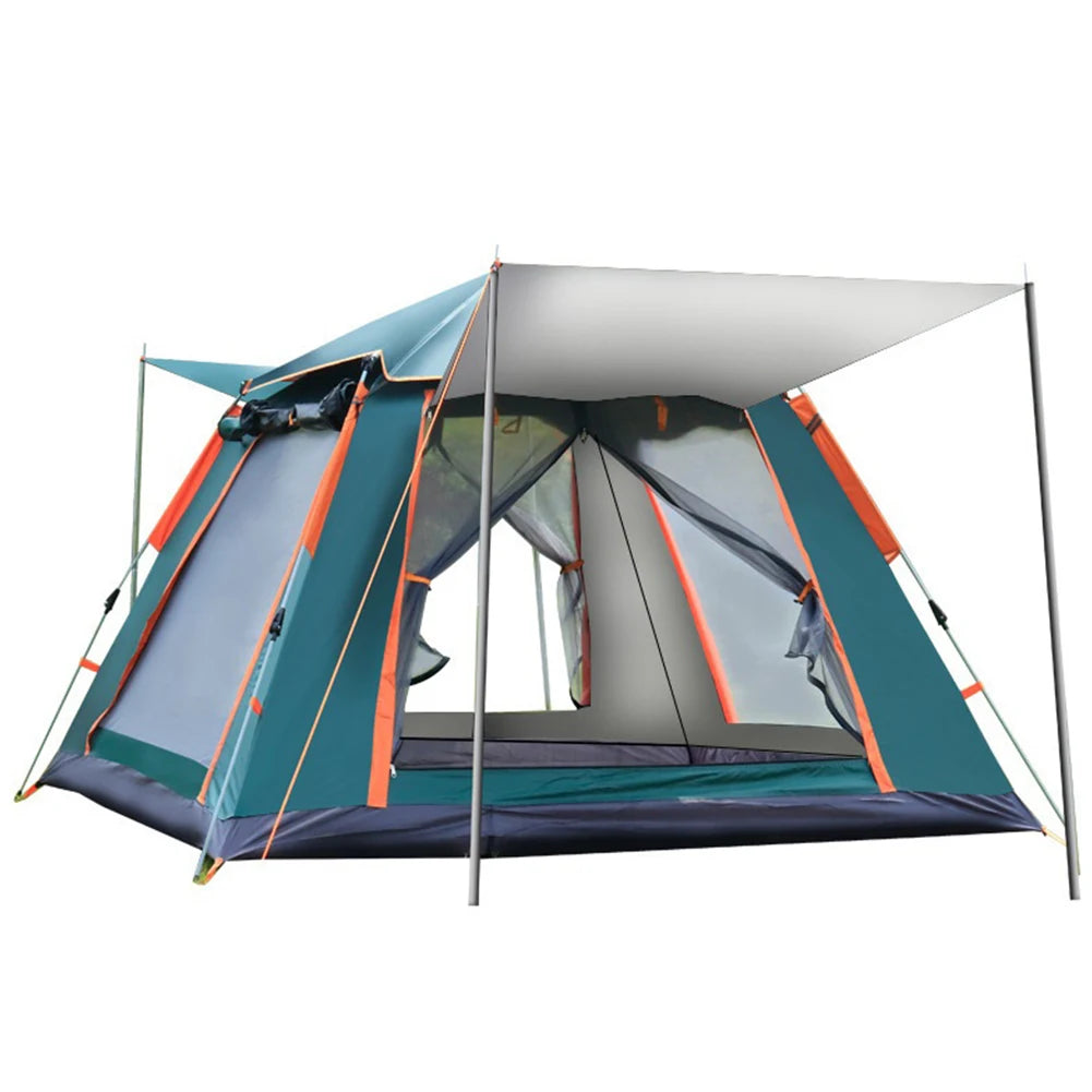 Automatic Camping Tent Sun-Protection Outdoor Folding Tent Waterproof Portable Hexagonal Tent for Family 3-4/4-6 People