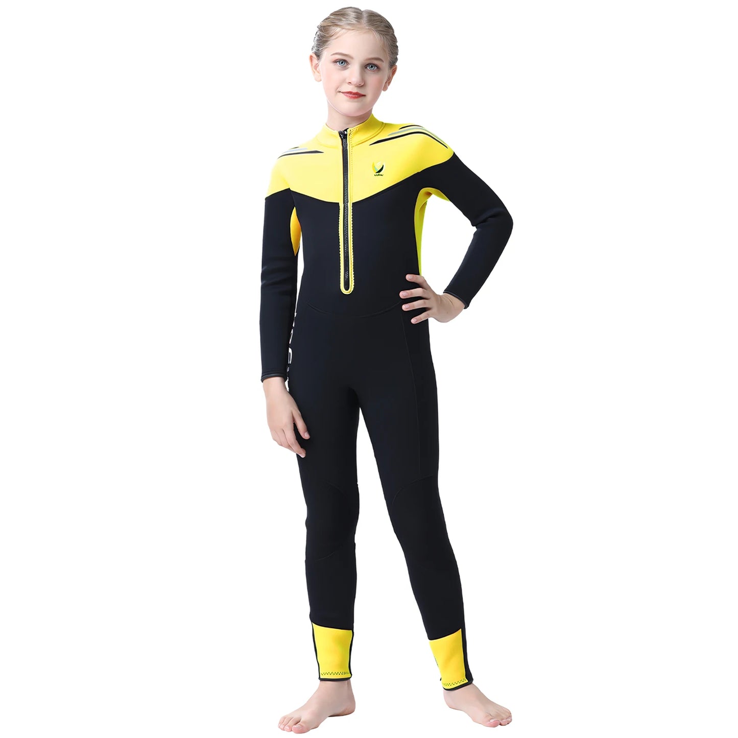 Thermal Full Wet Suits for Girls,Long Sleeve Anti-UV One-Piece Kids Wetsuits,3.5mm Neoprene,Thick Warm Swimming Surfing Wear