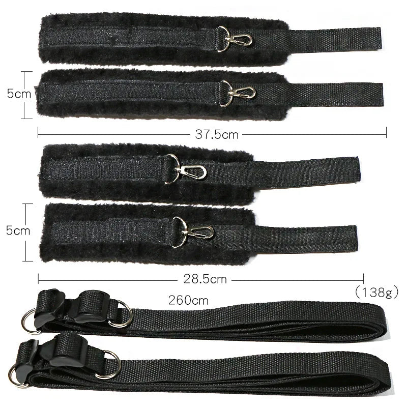 Sex Toys For Woman Couples Bed Handcuffs Gear Bondage Set Ankle Cuff Restraints Strap Adult Game Goods Handcuffs Ankle Cuff Anal