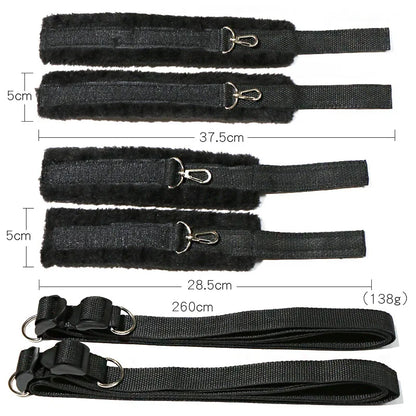 Sex Toys For Woman Couples Bed Handcuffs Gear Bondage Set Ankle Cuff Restraints Strap Adult Game Goods Handcuffs Ankle Cuff Anal