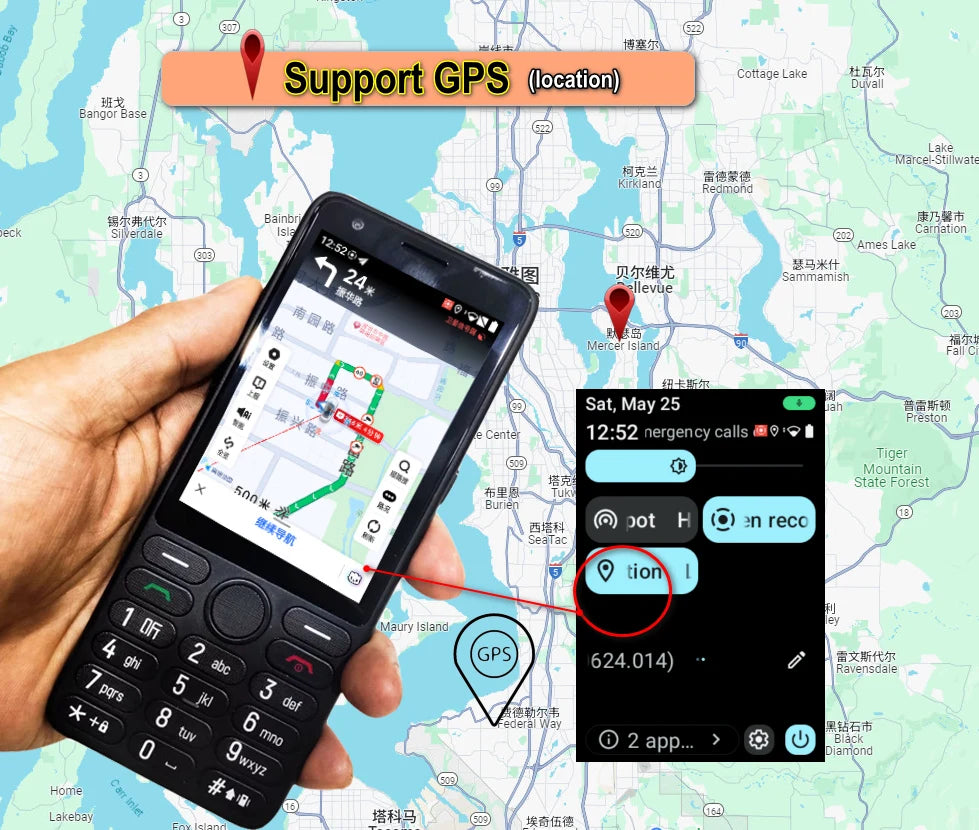 Feature Phone with Touch Screen Smartphone Wifi 5G/4G Global Languages Removable battery Big Buttons 3.54"inch Senior Cell Phone