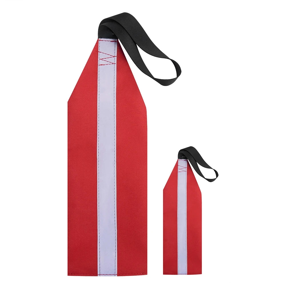 Kayak Safety Flag Oxford Cloth Outdoor Sign Flags Highly Visible Light with Reflective Strip Lanyard Canoe Boat Accessories