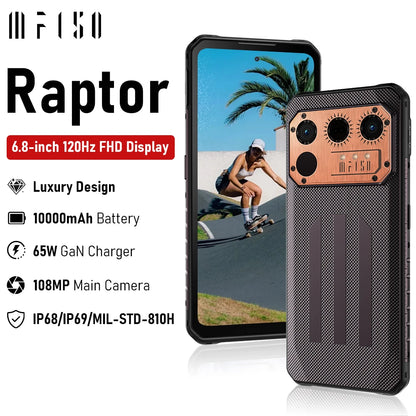 IIIF150 Raptor Rugged Phone 6.8” 120Hz 12GB+256GB Telephone Smartphone 108MP Camera 10000mAh Cell Phone Smartphon 4G Android 13