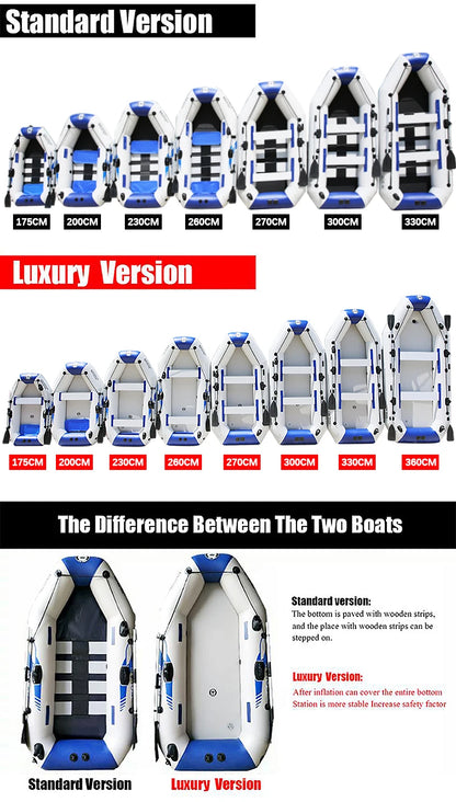 Solar Marine 2 Person PVC Fishing Boat 2M Inflatable Kayak Wear-resistant Canoe Waterplay Craft with Free Accessories