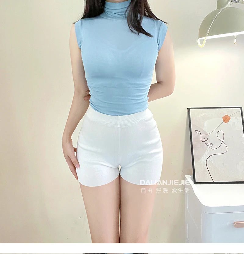 White Big Size Shorts For Women Summer Thin Breathable White Sports Fashion Sexy Slim Women Shorts 2024 New Korean Women X9UZ