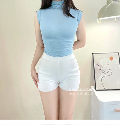 White Big Size Shorts For Women Summer Thin Breathable White Sports Fashion Sexy Slim Women Shorts 2024 New Korean Women X9UZ