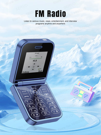 SERVO F15 Mini Small Flip Mobile Phone 2 SIM Standby Speed Dial Magic Voice Flashlight Call Recording 2G GSM Cute Fold Cellphone