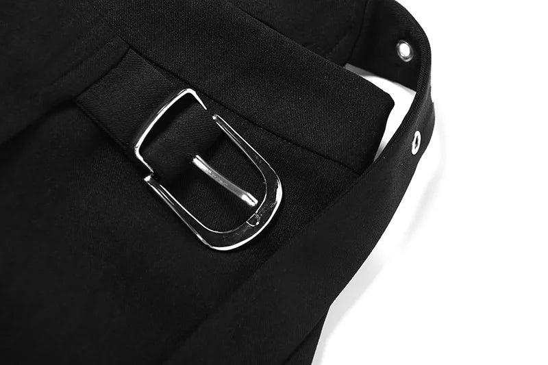 Gothic Patchwork Sexy Mini Skirts Goth Dark Techwear Women Grunge Irregular Hem High Waist Cargo Skirt Hip Hop Black Summer 2023