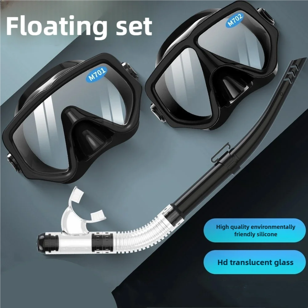 Diving Mask Snorkel Set For Adults Tempered Glass Scuba Professional Panoramic Snorkeling Gear Swimming Training Snorkel Kit