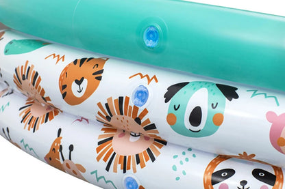 40”/48” X 10” 3 Rings Round Inflatable Infant Baby Swimming Pool Toddler Kiddie Ball Pit Pool Animal Pattern Age 2 and Up