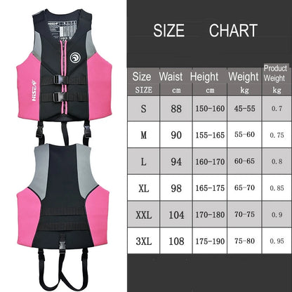 Life Jacket Adult Neoprene Life Vest Surf Raft Kayak Fishing Jet Ski Vest Water Sport Swimming Rescue Super Buoyancy Life Jacket