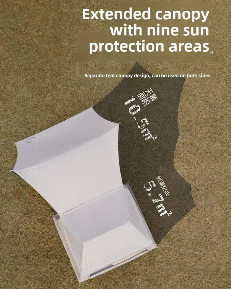 MOUNTAINHIKER Outdoor Camping 4-5 Person Waterproof Family Awning Beach Tent Quick Open Fishing Tent Picnic Park Anti-UV Shade