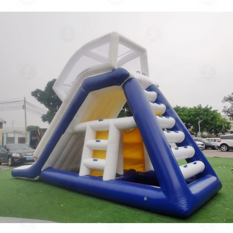 Inflatable Water Game Floating Climbing Tower With Slide Play Park Amusement for Adults and Kids