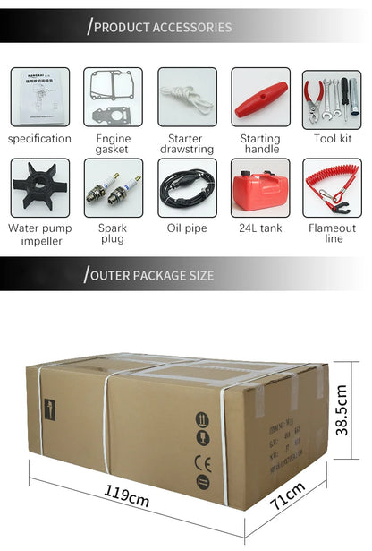3.6 HP Outboard Motor 2stroke 3.6hp Boat Engine Boat Accessories Gasoline Outboard Engines