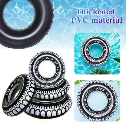 Inflatable Swimming Ring Tire Pattern Pool Floats Summer Swim Tube Air Mattress Baby Pool Floating Ring Water Play Entertainment