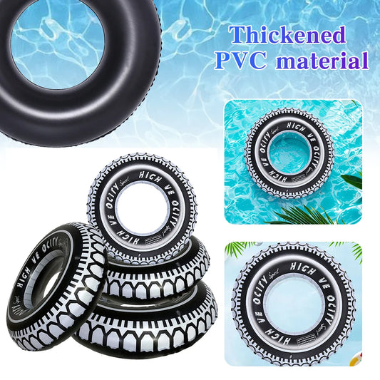 Inflatable Swimming Ring Tire Pattern Pool Floats Summer Swim Tube Air Mattress Baby Pool Floating Ring Water Play Entertainment