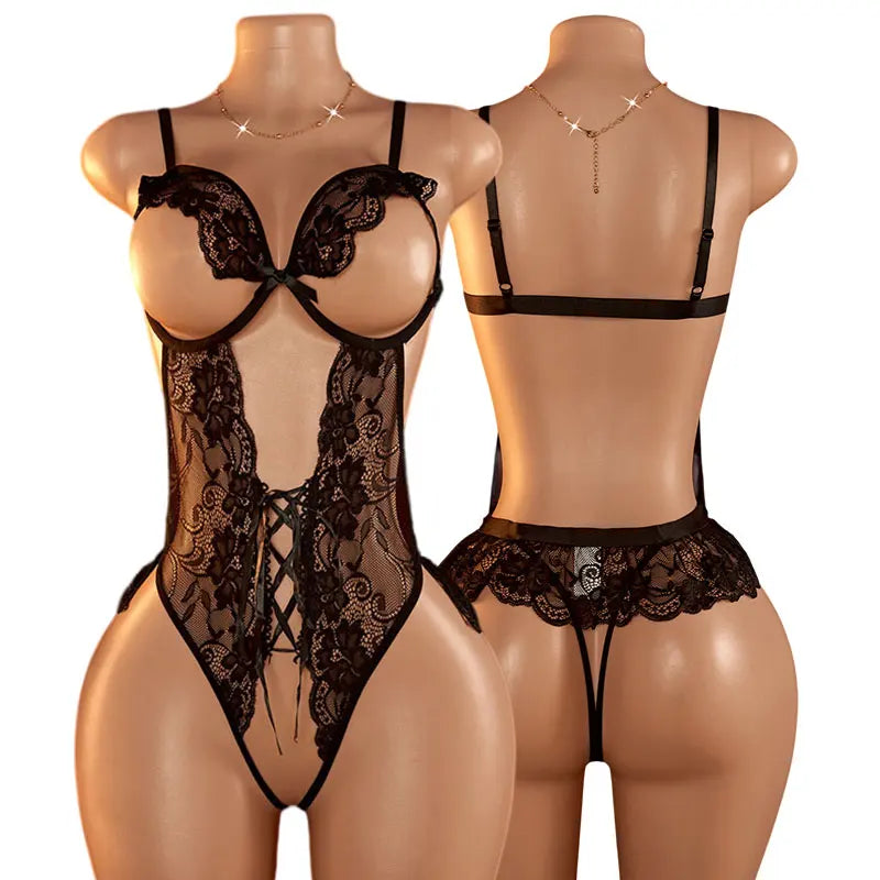 Adult Games Hot Crotchless Sexy Toys For Couples 18+ xxx Open Bra Teddy Bodysuit Women's Desire Lingerie Night Flirting Products