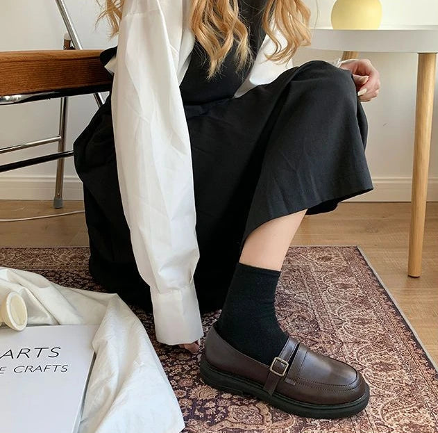 Shoes For Women Black Woman Pumps Low Heel Elegant Loafers Luxury Leather Casual Round Toe Stylish L Vacation Popular 39 On Sale