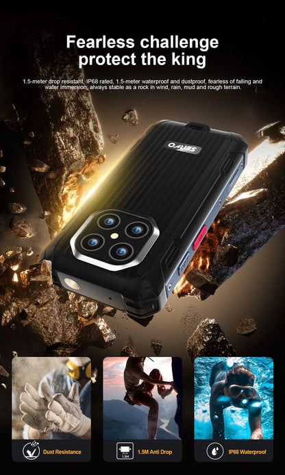SERVO TANK500 IP68 Waterproof Mini Smart Phone 4G LTE Android 12 RAM 6GB ROM 128GB PTT Network Intercom Small Rugged Smartphones