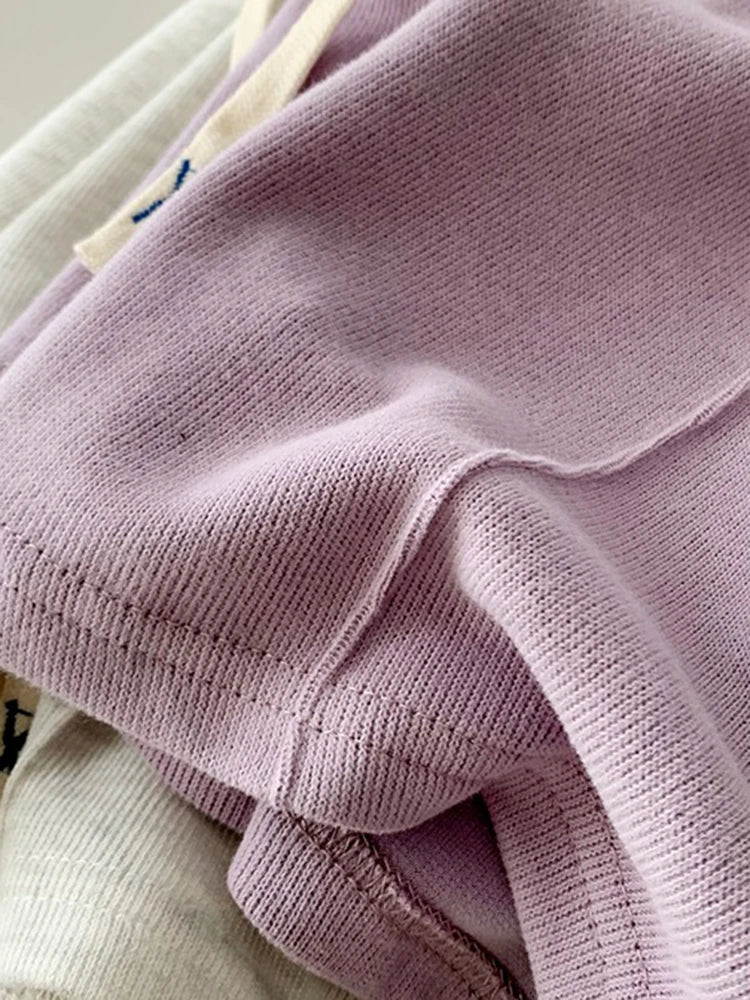 2026 Summer Shorts Women Elasticity Lovely Girls Korean Style Sweet Students Harajuku Simple Pure Gray Trousers Female New