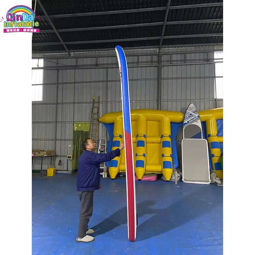 Water Paddle Boat PVC Tarpaulin Inflatable Surfing Board For Rental
