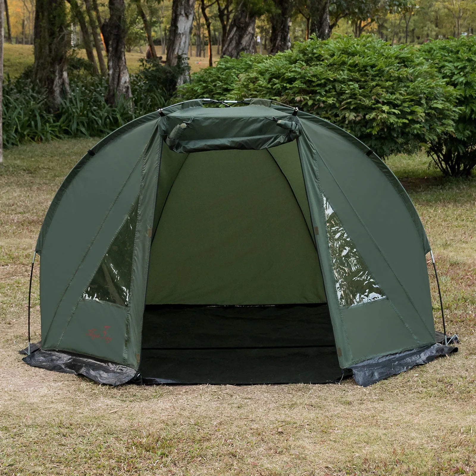 1-2 Person Outdoor Camping Shelter Tent for Carp Fishing Bivvy Hunting Travel Adventure Quick Erect Waterproof Rainproof Green