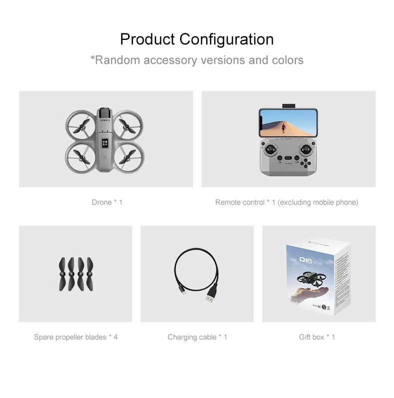 D16 RC Drone 8K Aerial HD Profesional Dual-camera FPV Helicopter Optical Flow GPS Positioning Avoidance Bushless Motor Drone UAV