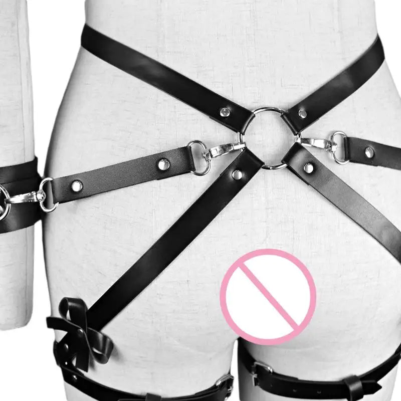 Sex Restraints Bondage Toys PU Leather Adjustable Waist Strap Adult Games Sex Toys For Men Women Sex Bondage Toys