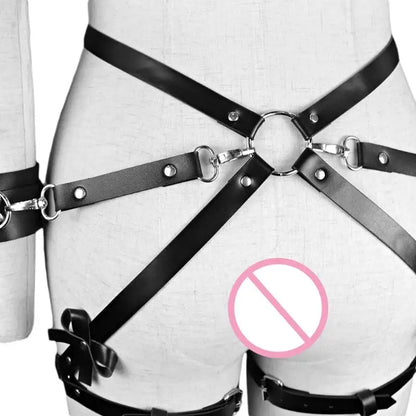 Sex Restraints Bondage Toys PU Leather Adjustable Waist Strap Adult Games Sex Toys For Men Women Sex Bondage Toys