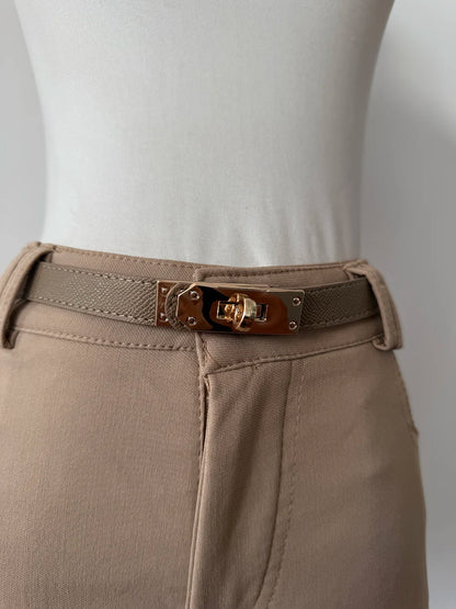 Khaki Casual Pants for Women Autumn and Winter Outerwear Booty Shorts Hips Elastic Tight Design High Waist Slimming Shorts Women