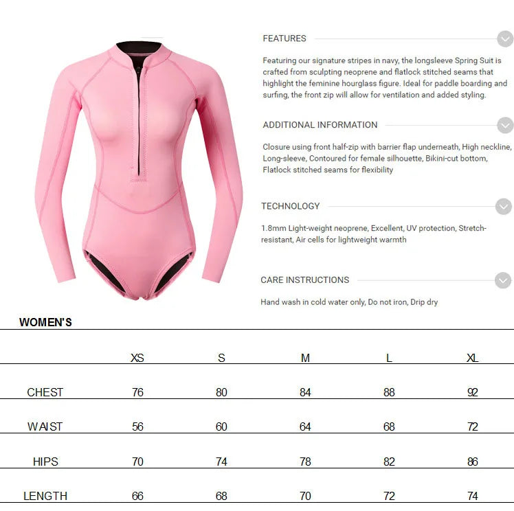 2MM Neoprene Snorkeling Wetsuits Spearfishing Surfing Diving Suit Bathing Swimwears Women Keep Warm Scuba Water Sport Equipment