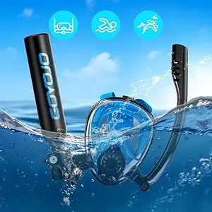 0.5L Mini Scuba Tank Full-Face Snorkel Mask Combo High Aluminium 5-8 Min Diving Underwater Breathing Oxygen Air Supply