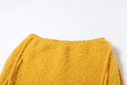 Nibber Basic Sexy Furry Side Tassel Skirts Women Y2K Peach Hip Summer Solid Wild Hipster Streetwear Skinny Midnoight Mini Bottom