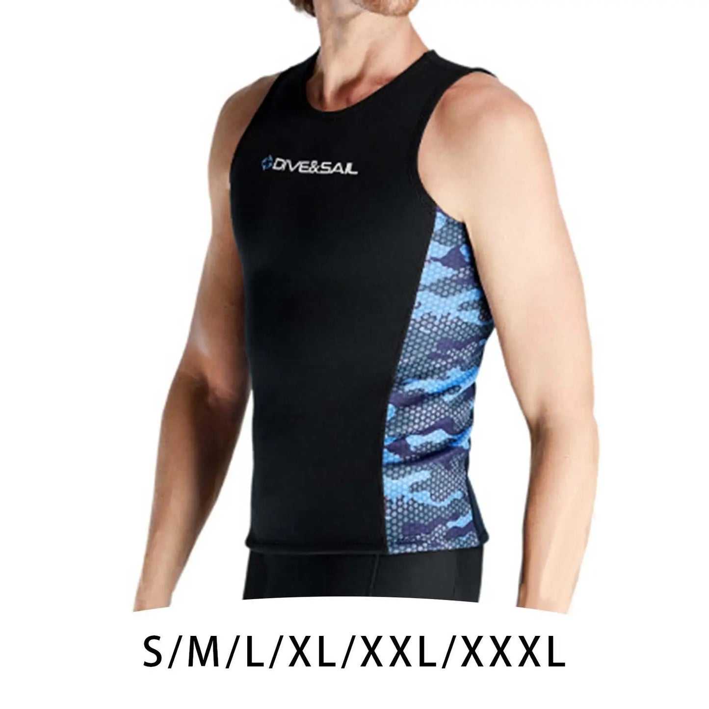 Men's Wetsuit Vest, Sleeveless Diving Vest, Water Sports, 2mm Modern, Neoprene,