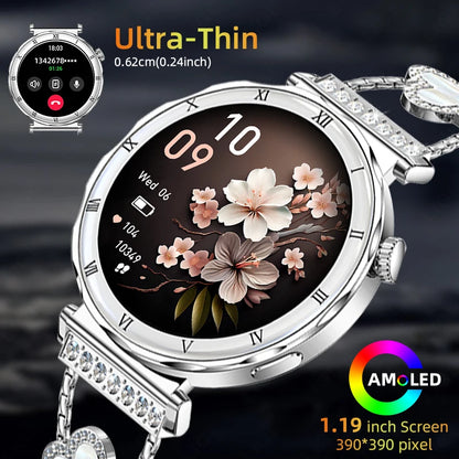 Women's Smart Watch 2026 New Fashion AMOLED Screen Bluetooth Call Custom Dials Female Health Monitoring Ladies Sports Smartwatch