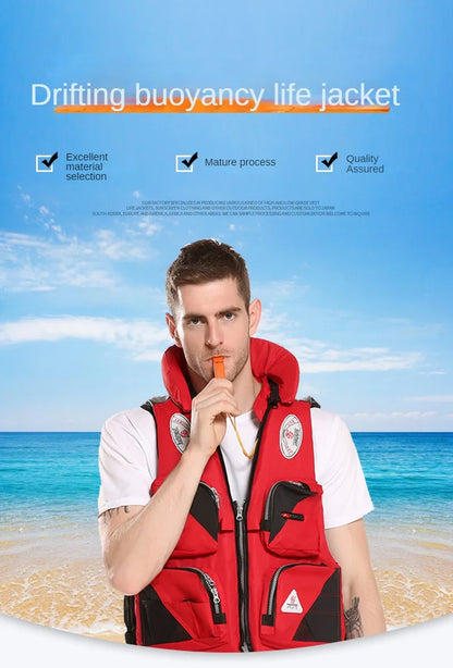 Outdoor Wading Sports Vest Adult Sea Fishing Life Jacket Sea Fishing Wading Multi-pocket Removable Quick-dry Fishing Life Jacket