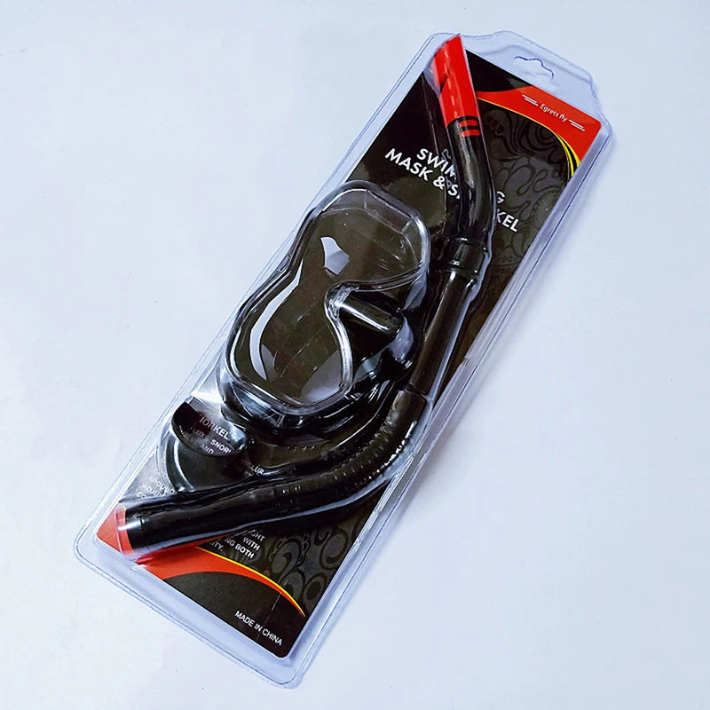 Professional Snorkel Set Full Face Mask Diving Goggles Equipment Deep Sea Suit Full Tempered Glass Dry Diving Glasses Adult