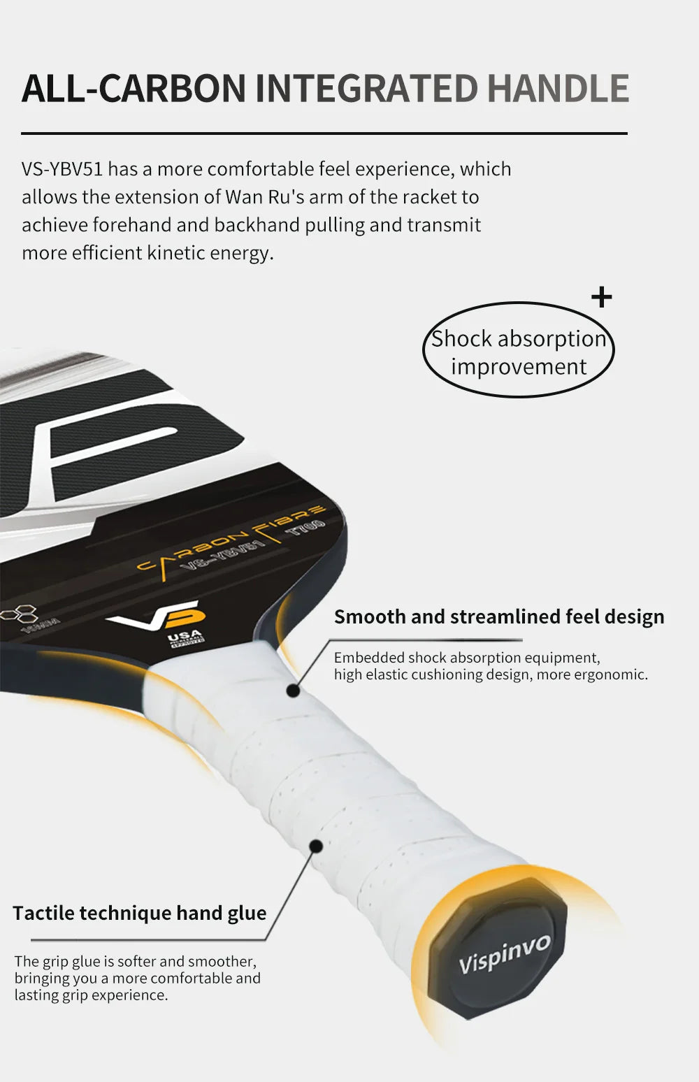 Professional Pickleball Paddle with Heat Press Process USAPA Certified Competition Level Pickleball Racquet for Sports Fitness