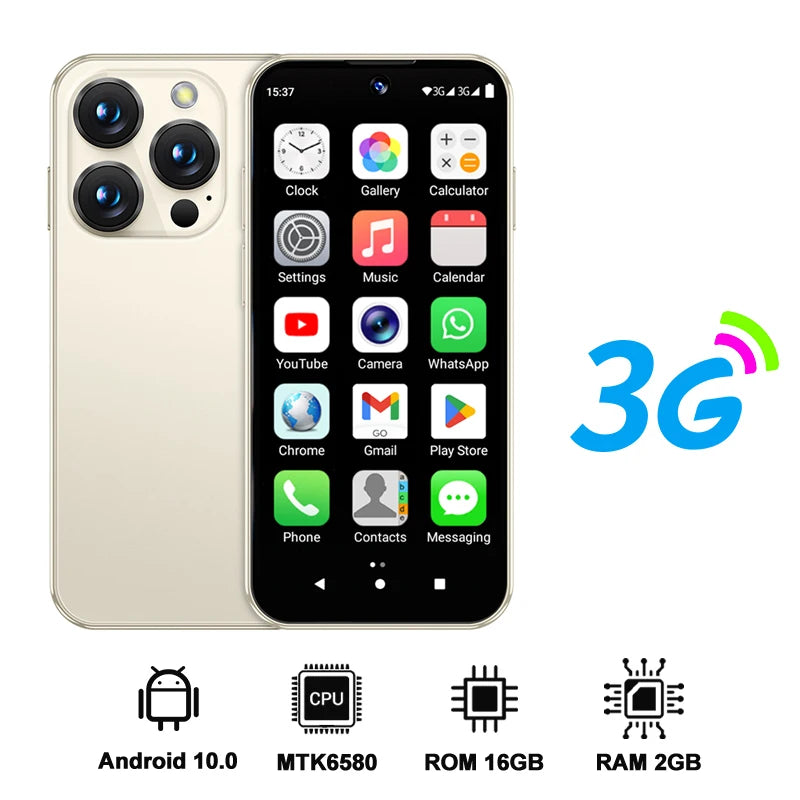 2025 NEW mini Android Smartphone 3.88" HD Display,4G LTE/3G WCDMA,4GB+128GB/2GB+16GB,2000mAh Battery Small Mobile Phone Unlocked