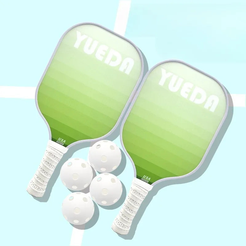 Gradient Color Pickleball Paddles Set USAPA Approved Fiberglass Fiber of 2 Lightweight Pickle Ball Rackets with 4 Balls 1 Bag