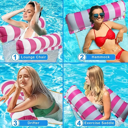 Inflatable Pool Float Hammock, Lounger, Water Hammock for Adults, 220lbs, Thickened PVC, Pool, Beach, Lake, Summer Water Fun