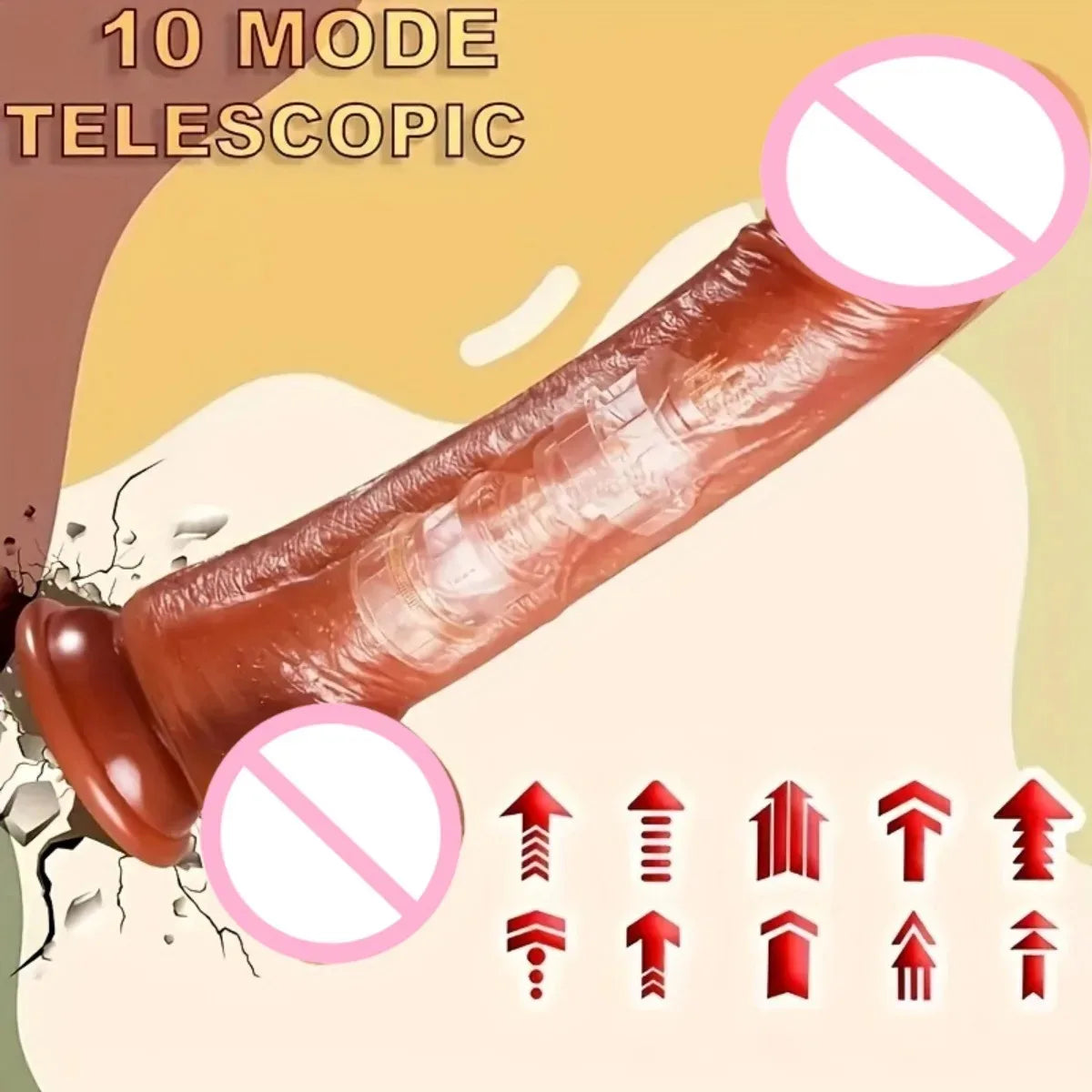 Dildo Vibrante Intelligente con Riscaldamento e 10 Modalità di Vibrazione, Realistico in Silicone, Stimolatore Punto G con Telec