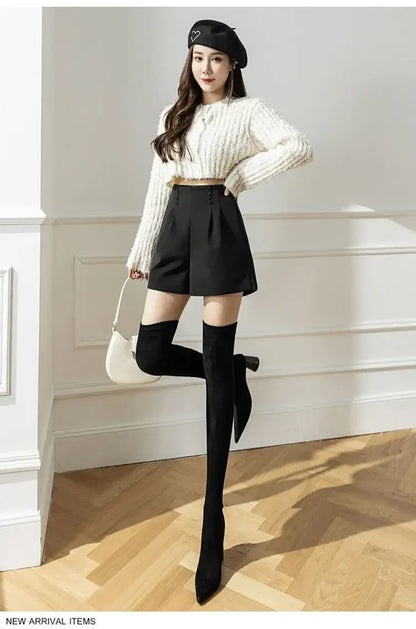 Design-sensing Suits and Shorts Women Slim and High-waisted A-line Boot Pants Versatile Casual Pants