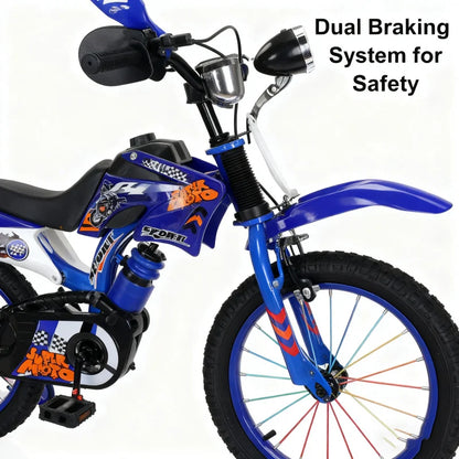Blue Off-Road Motorcycle Bicycle Pedal Bike for Boys And Girls 12/16 Inch Children's Basic Model Foreign Trade