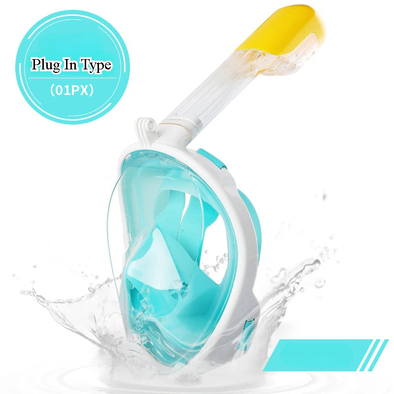 Full Face Diving Mask Underwater Snorkeling Anti Fog Swimming Mask Set Scuba Diving Respirator Masks Safe Breath for Kids Adults