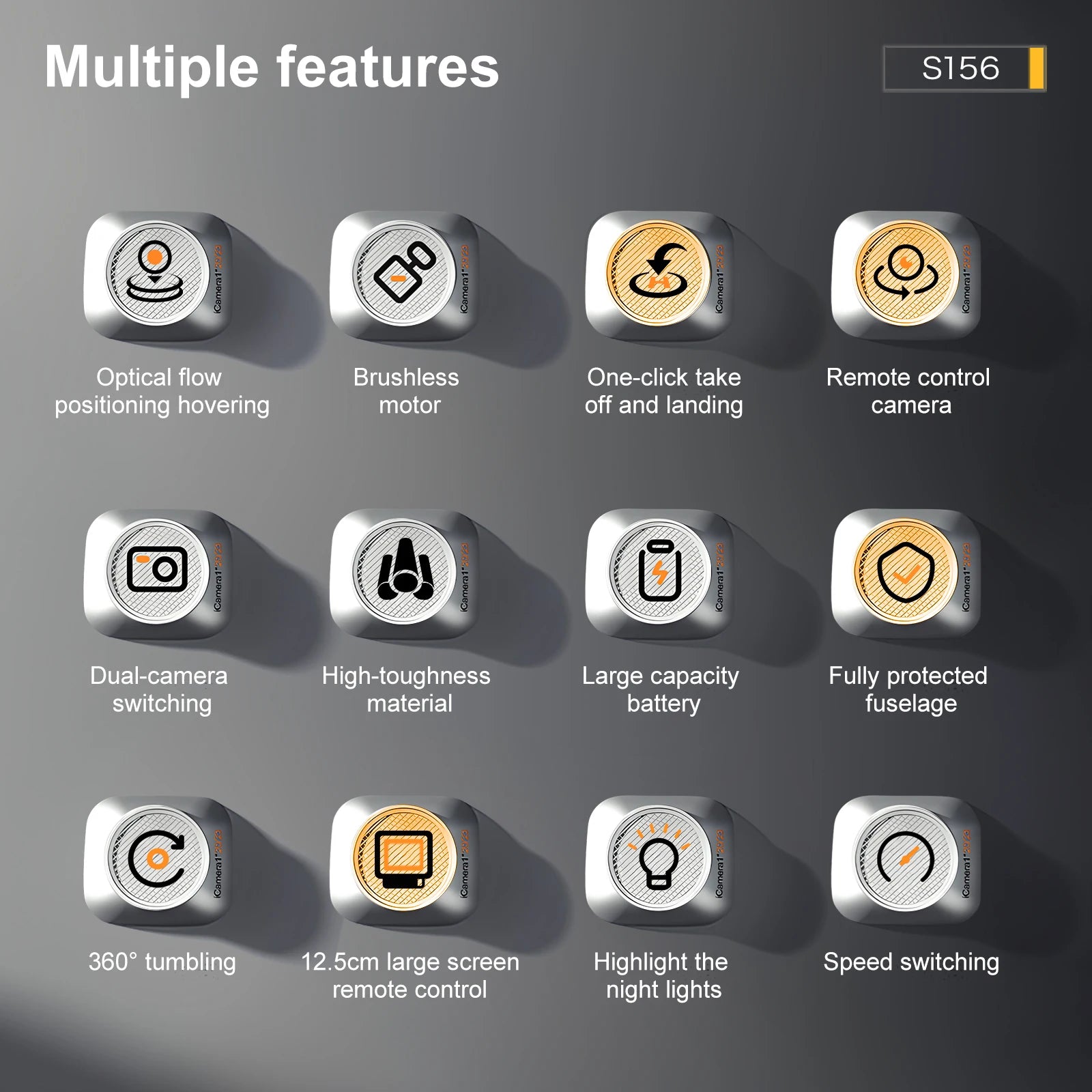 2025 New S156 Drone with Screen Brushless Optical Stream Positioning Quadcopter with Camera FPV Traverser Novice Toy Airplane