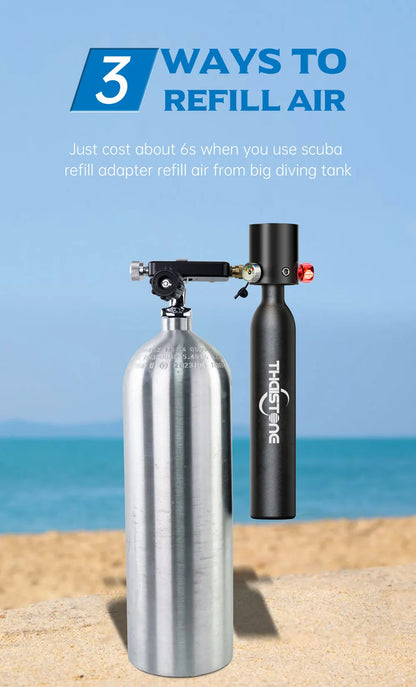 THAIITONEE-Mini Scuba Diving Tank, Underwater Swimming Swimmer, Cylinder Equipment, Dive Bottle, Oxygen, 0.5L, 5-10 Minutes