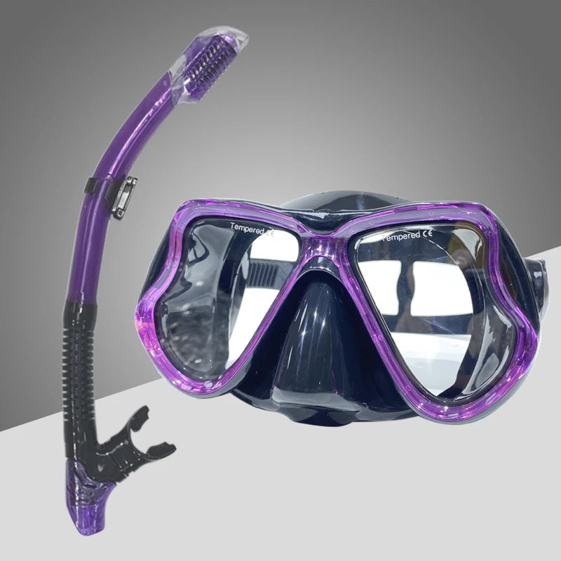 Diving Mask With Sports Camera Mount Electroplate Tempered Glass Silicone Mask is Safe and Comfortable