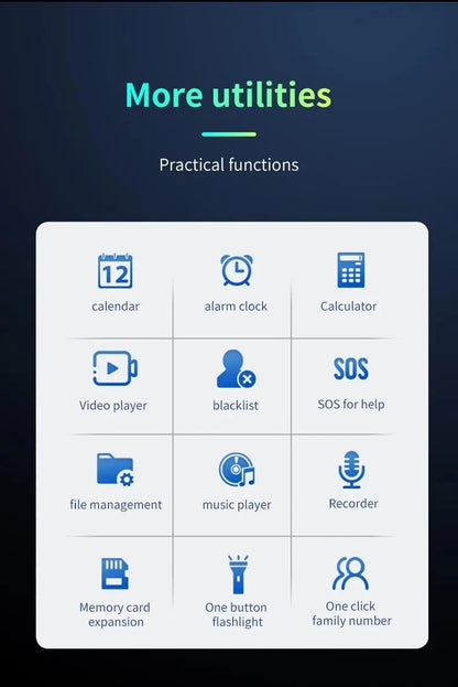 YEEMI Q8 GSM 2G Rugged Phone Big Battery Dual Flashlight 2.4inches HD Screen Dual SIM Mobile Phone Large Button Cellphone