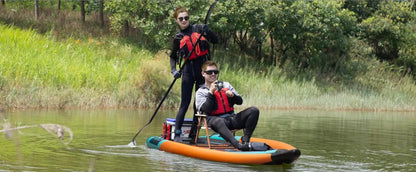 2 Person Inflatable Kayak for Fishing, Double Seat Folding Canoe with Pump, Portable Kayak for Lake River Outdoor Water Sport
